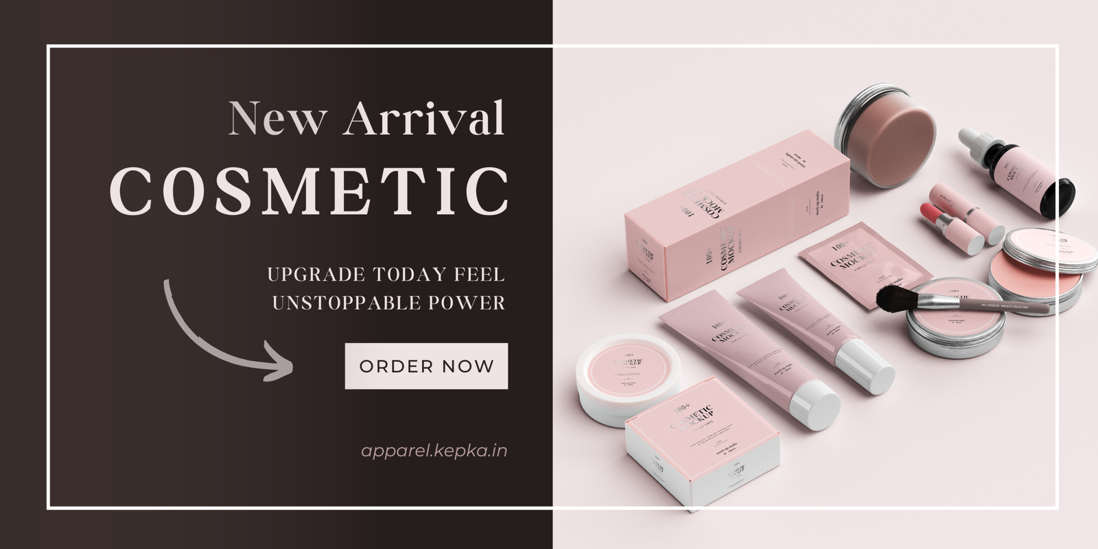 Peach New Arrival Cosmetic Modern Geometric Banner